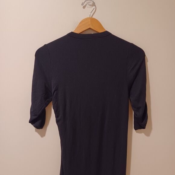 Veronica Beard Lockwood Ruched Jersey Midi Dress In Black XS Fitted Classy Comfy - Picture 8 of 12